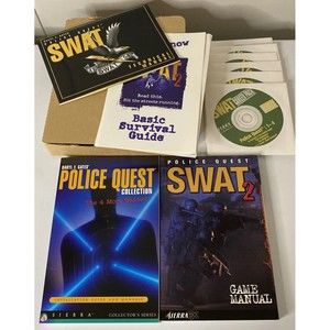Sierra Collectors Series Police Quest and SWAT2 Computer Game Set Manuals 6 Disc